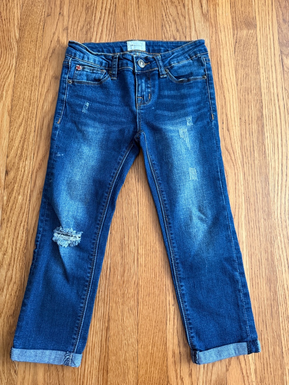 Hudson girls skinny crop distressed denim jeans 8
